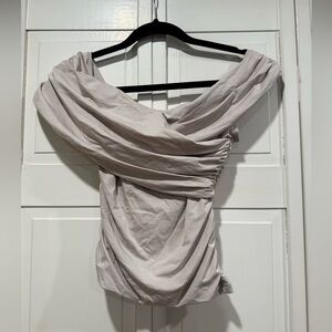 Abercrombie & Fitch off-the-shoulder ruched wrap top size small